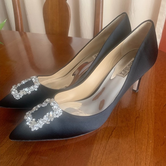 BADGLEY MISCHKA black statin heels - Picture 1 of 7